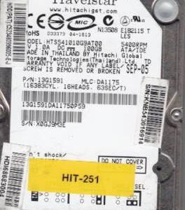 Hitachi HTS541010G9AT00 100GB