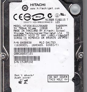 Hitachi HTS541612J9SA00 120GB