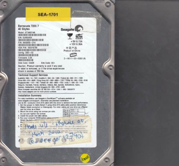 Seagate ST340014A 40GB