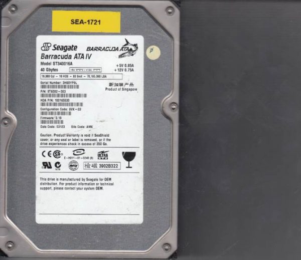 Seagate ST340016A 40GB