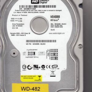 WESTERN DIGITAL Part # WD400BB-00CAA1,