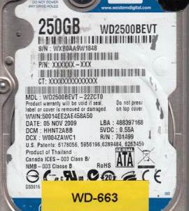 Western Digital WD2500BEVT-22ZCT0 250GB