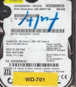 Western Digital WD2500BEVS-26UST0 250GB