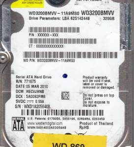 Western Digital WD3200BMVV-11A9MS0 320GB