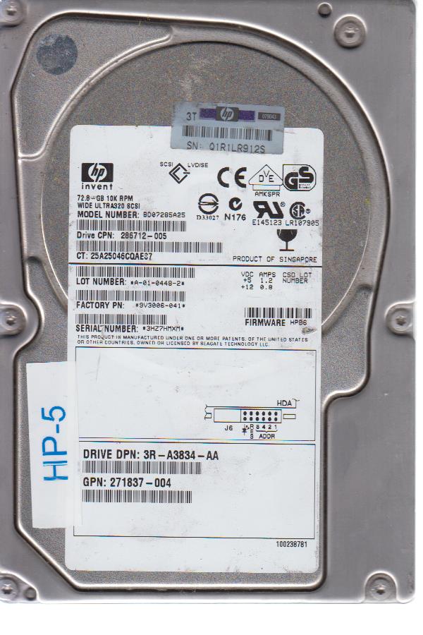 HP BD07285A25 72.8GB