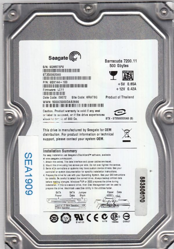 Seagate ST3500620AS 500GB