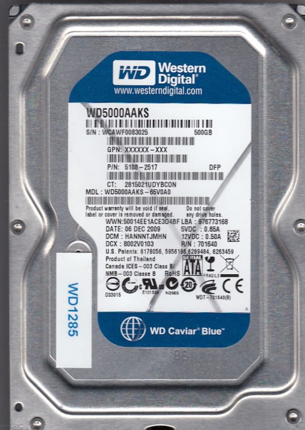 Western Digital WD5000AAKS-65V0A0 500GB