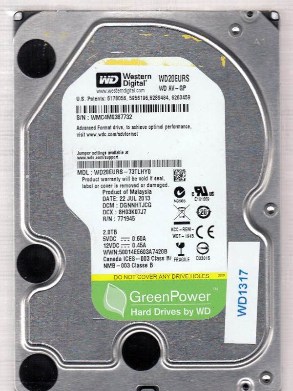 Western Digital WD20EURS-73TLHY0 2TB