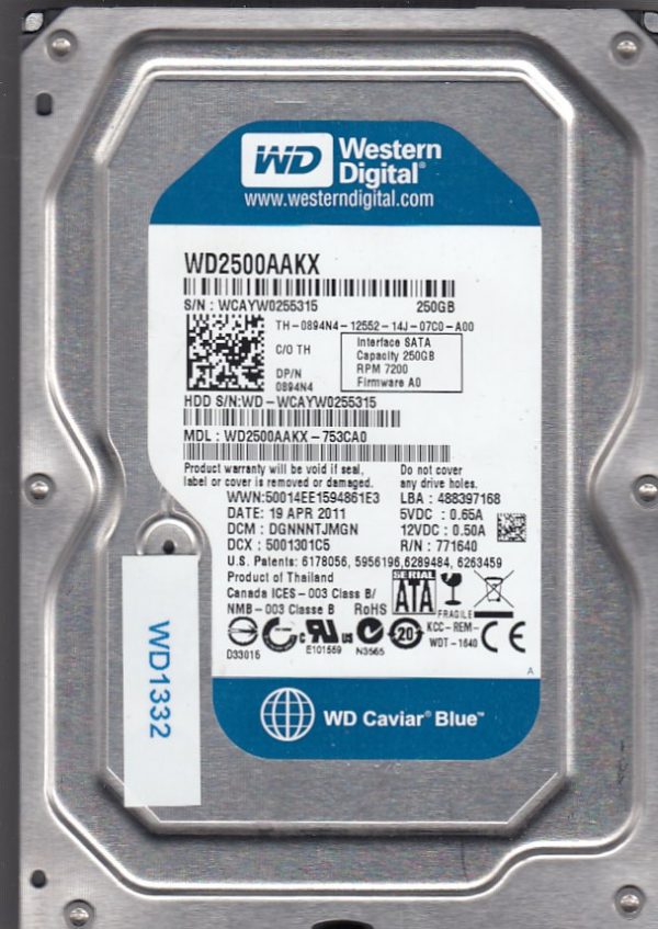 Western Digital WD2500AAKX-753CA0 500GB