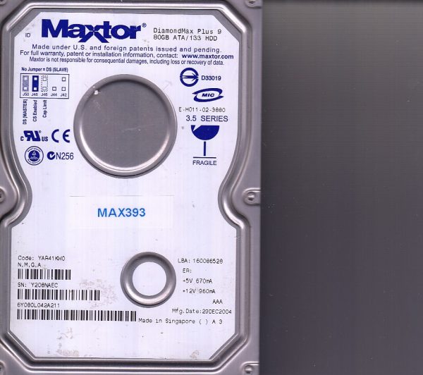 Maxtor 6Y080L042A211 80GB