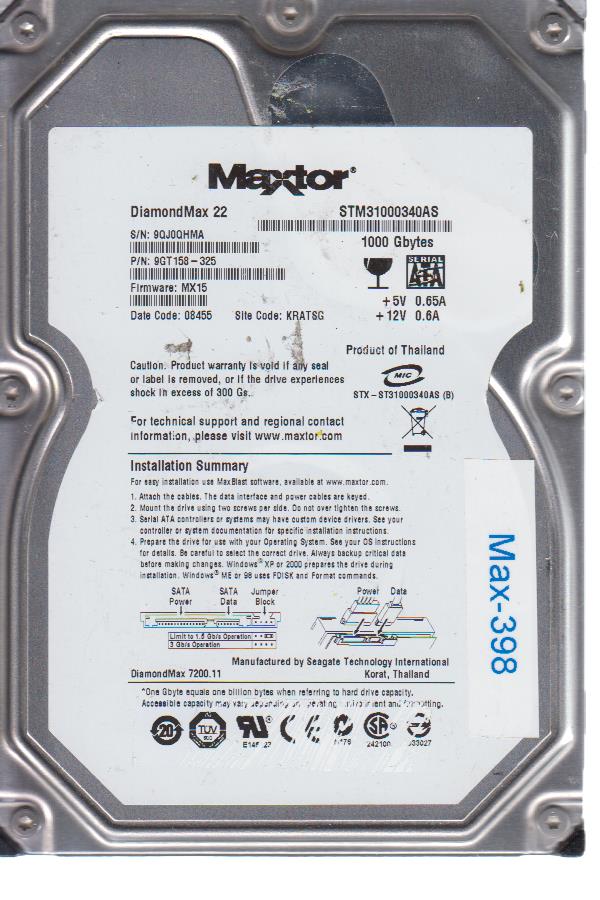 Maxtor STM31000340AS 1000GB