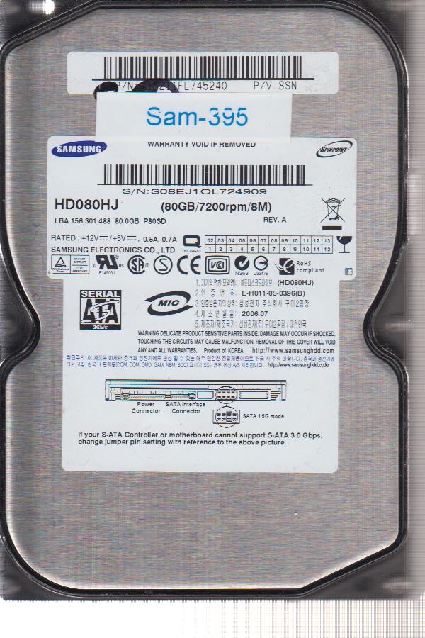 Samsung HD080HJ 80GB