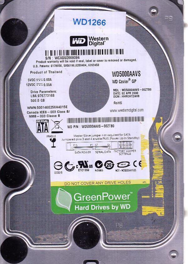 Western Digital WD5000AAVS-00ZTB0 500GB