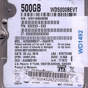 Western Digital WD5000BEVT-24A0RT0 500GB