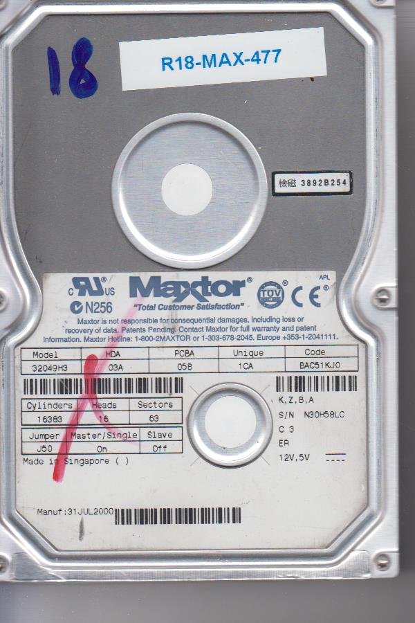 Maxtor 32049H3 20GB