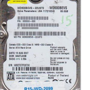 Western Digital WD600BEVS 60 GB