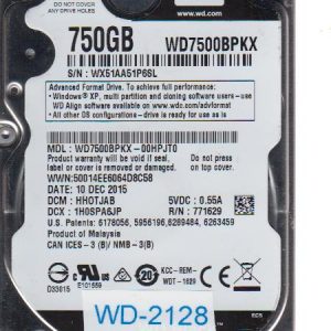 Western Digital WD7500BPKX-00HPJT0 750GB